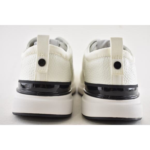Chanel 21S Mens White Black Leather CC Logo Lace Low Top Trainer Sneaker 44 11 - Picture 12 of 14